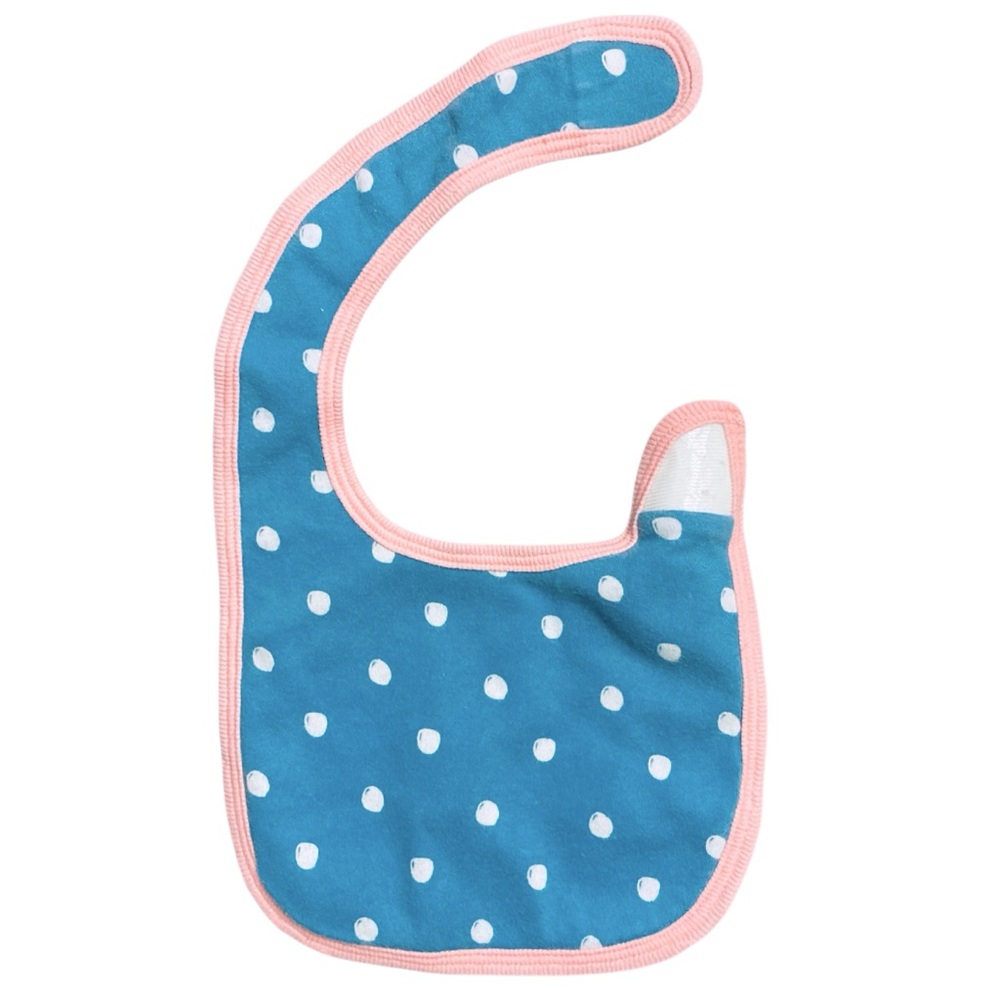 Cloud Island pink and teal velcro bib